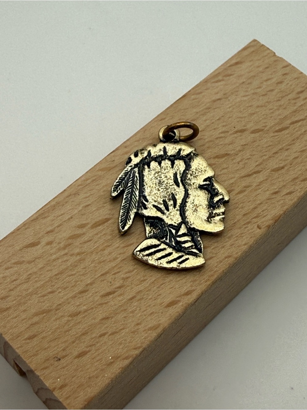 Antique Gold Chief Profile Pendant for Men